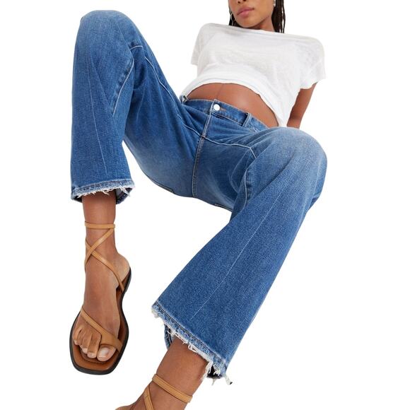 Hatch The Boyfriend 'Maternity' Blue Cotton Denim Jean Size 27 - NWT - Picture 1 of 5